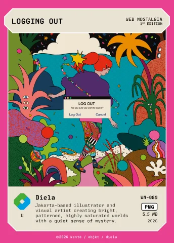 LOGGING OUT by Diela, WN-089 Pento card